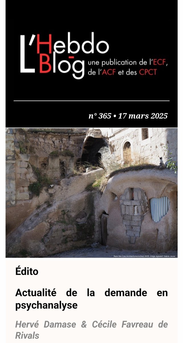 🗞️𝐿’𝐻𝑒𝑏𝑑𝑜－𝐵𝑙𝑜𝑔 365
𝓐𝓬𝓽𝓾𝓪𝓵𝓲𝓽é 𝓭𝓮 𝓵𝓪 𝓭𝓮𝓶𝓪𝓷𝓭𝓮 𝓮𝓷 𝓹𝓼𝔂𝓬𝓱𝓪𝓷𝓪𝓵𝔂𝓼𝓮
𝕃'é𝕕𝕚𝕥𝕠 𝕕'ℍ𝕖𝕣𝕧é 𝔻𝕒𝕞𝕒𝕤𝕖 &amp; ℂé𝕔𝕚𝕝𝕖 𝔽𝕒𝕧𝕣𝕖𝕒𝕦 𝕕𝕖 ℝ𝕚𝕧𝕒𝕝𝕤
hebdo-blog.fr/edito-39/