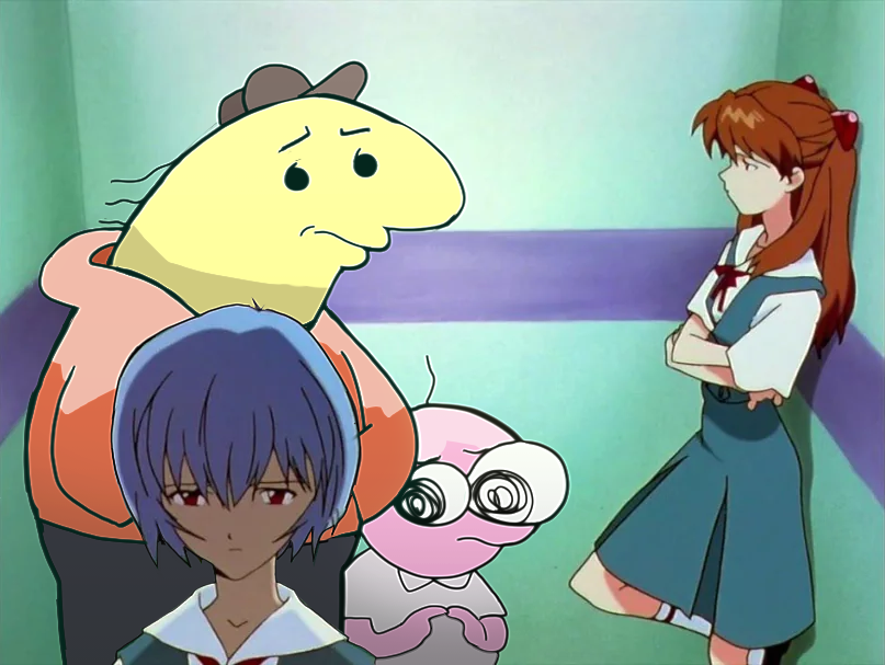 RenTheMonkey's tweet photo. Erm... awkward 
#smilingfriends 
#neongenesisevangelion https://t.co/ZccnCPmwf0