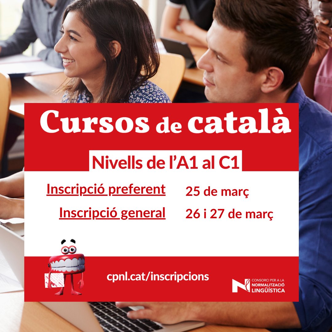 👉 Recorda que, si vols fer un curs amb nosaltres, hem de saber quin nivell tens!  

⚠️ Fins al 18 de març, envia'ns el teu certificat o demana una prova de nivell a:

cpnl.cat/inscripcions