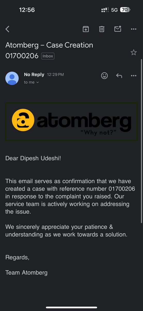 d1psh's tweet photo. So @atomberg_tech @arindam___paul my Fingerprint Lock Stopped working with 96% battery. I got locked outside my house.

When I called the call center standard reply- wait for 24-72 hours outside your house. 

No basic troubleshooting process on the phone even after telling the agent number 5 is blinking see if you can help or get someone on call.
 
Stupid processes.