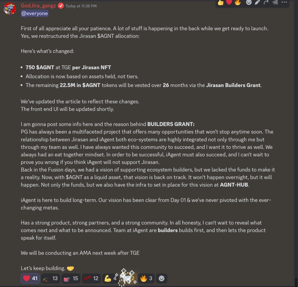 shan (@shanicucic96) on Twitter photo Thanks <a href="/jamkaa_mgl/">Jamie* GodJira_gangz</a> for altering the $AGNT token allocation in the last minute. Attempting to satisfying people holding one and multiple assets is always a challenge and this time was legit an oversight. The total supply allocated is more than 8 percent. With percentages to Thanks <a href="/jamkaa_mgl/">Jamie* GodJira_gangz</a> for altering the $AGNT token allocation in the last minute. Attempting to satisfying people holding one and multiple assets is always a challenge and this time was legit an oversight. The total supply allocated is more than 8 percent. With percentages to