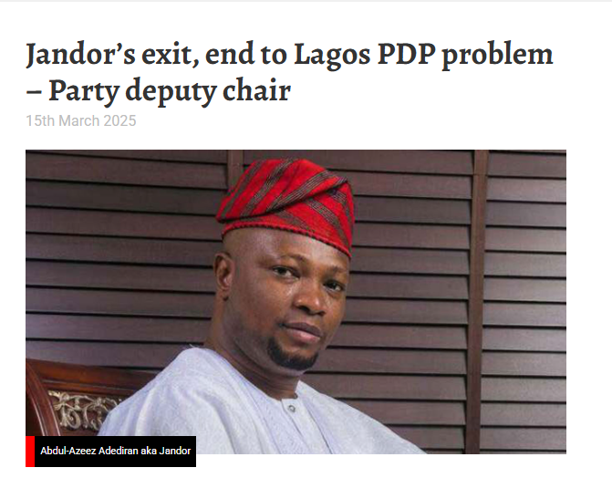 godwindimoriaku's tweet photo. My guess is that people like @officialjandor secretly worked to undermine @OfficialPDPNig in Lagos creating internal conflicts to benefit @OfficialAPCNg in 2023
If this is true, then, it's mission accomplished - unto the next.
#jandor #pdp #apc #Anambra #Asake #Iran #punch https://t.co/4WKYEGGKtR