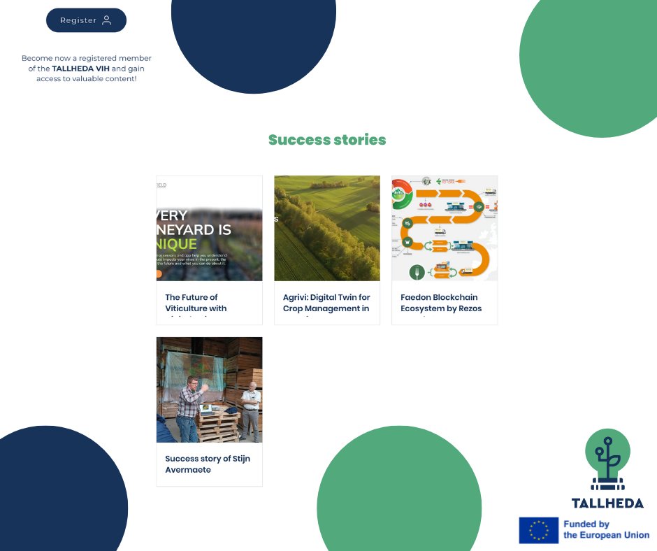 TALLHEDA (@tallhedaproject) on Twitter photo 🚀 Unlock Success Stories in Digital Agriculture! 🌿💡​
vih.tallheda.eu/success-stories
​
👉 Be inspired. Stay ahead. Join the community.​
#TALLHEDA #HorizonEU <a href="/REA_research/">European Research Executive Agency</a> #ResearchImpactEU #EUInnovation 🚀 Unlock Success Stories in Digital Agriculture! 🌿💡​
vih.tallheda.eu/success-stories
​
👉 Be inspired. Stay ahead. Join the community.​
#TALLHEDAÂ #HorizonEUÂ <a href="/REA_research/">European Research Executive Agency</a> #ResearchImpactEU #EUInnovation