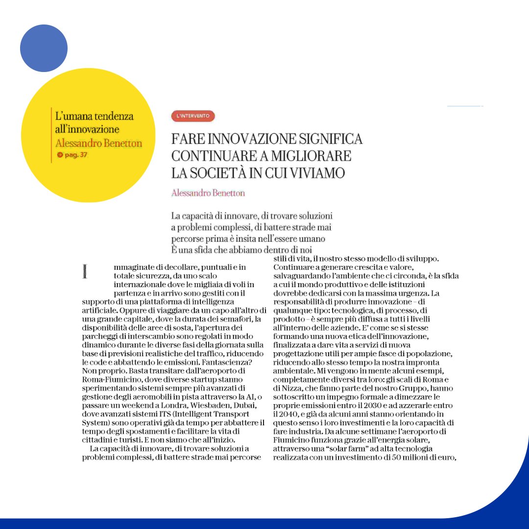L'umana tendenza all'innovazione.
📰"Fare #innovazione significa continuare a migliorare la società in cui viviamo" su <a href="/RepubblicaAF/">Repubblica Affari&Finanza</a> 

#AI <a href="/SGInnovazione/">Stati G. Innovazione</a> <a href="/EUScienceInnov/">EUScience&Innovation🇪🇺</a> <a href="/ED_RMInnov/">Europe Direct Roma Innovazione</a> <a href="/paolo_r_2012/">Paolo R</a> <a href="/michelegentili/">Michele Gentili</a> <a href="/piesseweb/">Paolo Saccone</a> <a href="/suxsonica/">Sonia Montegiove</a> <a href="/NachoAlamillo/">Nacho Alamillo</a> <a href="/PIDMed40/">PIDMed</a> <a href="/Angi_tech/">ANGI</a>