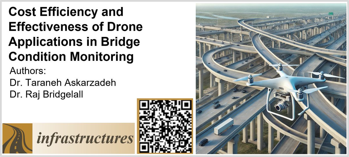 Infrastructures MDPI (@infrastructmdpi) on Twitter photo 🌟Can your city use drones to eliminate wasted spending on outdated bridge inspection methods? 
📖 Cost Efficiency and Effectiveness of Drone Applications in Bridge Condition Monitoring”
by Taraneh Askarzadeh <a href="/RajBridgelall/">Raj Bridgelall</a> 
from <a href="/NDSU/">North Dakota State University</a>
👉mdpi.com/2412-3811/10/3…
#Infrastructures 🌟Can your city use drones to eliminate wasted spending on outdated bridge inspection methods? 
📖 Cost Efficiency and Effectiveness of Drone Applications in Bridge Condition Monitoring”
by Taraneh Askarzadeh <a href="/RajBridgelall/">Raj Bridgelall</a> 
from <a href="/NDSU/">North Dakota State University</a>
👉mdpi.com/2412-3811/10/3…
#Infrastructures