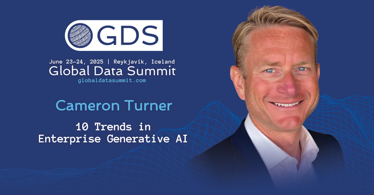 Speaker Spotlight: Cameron Turner

We’re thrilled to welcome Cameron to #GDS25! His session "10 Trends in Enterprise Generative AI" will dive into AI’s journey from POC to production systems.

📅 June 23-24 | 🎟️ globaldatasummit.com

#EnterpriseAI #TechInnovation #FutureOfData