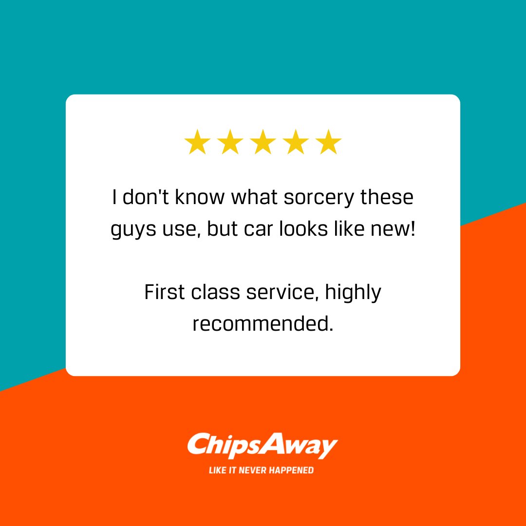 ChipsAwayUK's tweet photo. It’s not magic… but with a little ChipsAway expertise, we can make it disappear! 🎩✨
Check out this customer review and see why we’re the wizards of car repair - no spells required! ⚡ #ChipsAway #CarRepairWizards https://t.co/UWpHz0xQxb