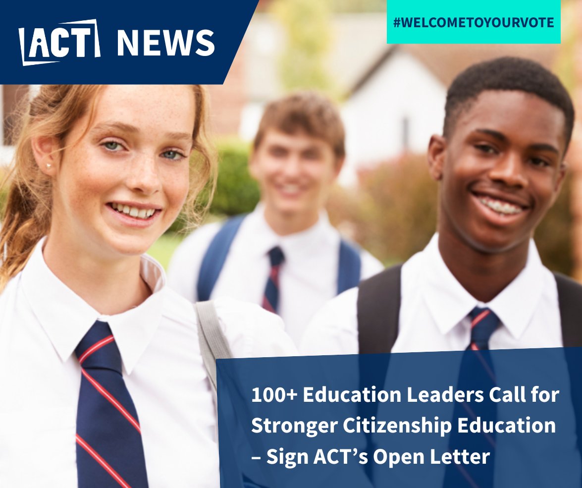 ACitizenshipT's tweet image. With Votes at 16 on the table, ensuring all students get a high-quality Citizenship education is more important than ever. Join MPs, educators &amp;amp; policymakers in calling for change.  📢 Sign ACT’s Open Letter today! 👉ow.ly/ykgw50ViQwn 

#DemocraticEducation #EdChatUk