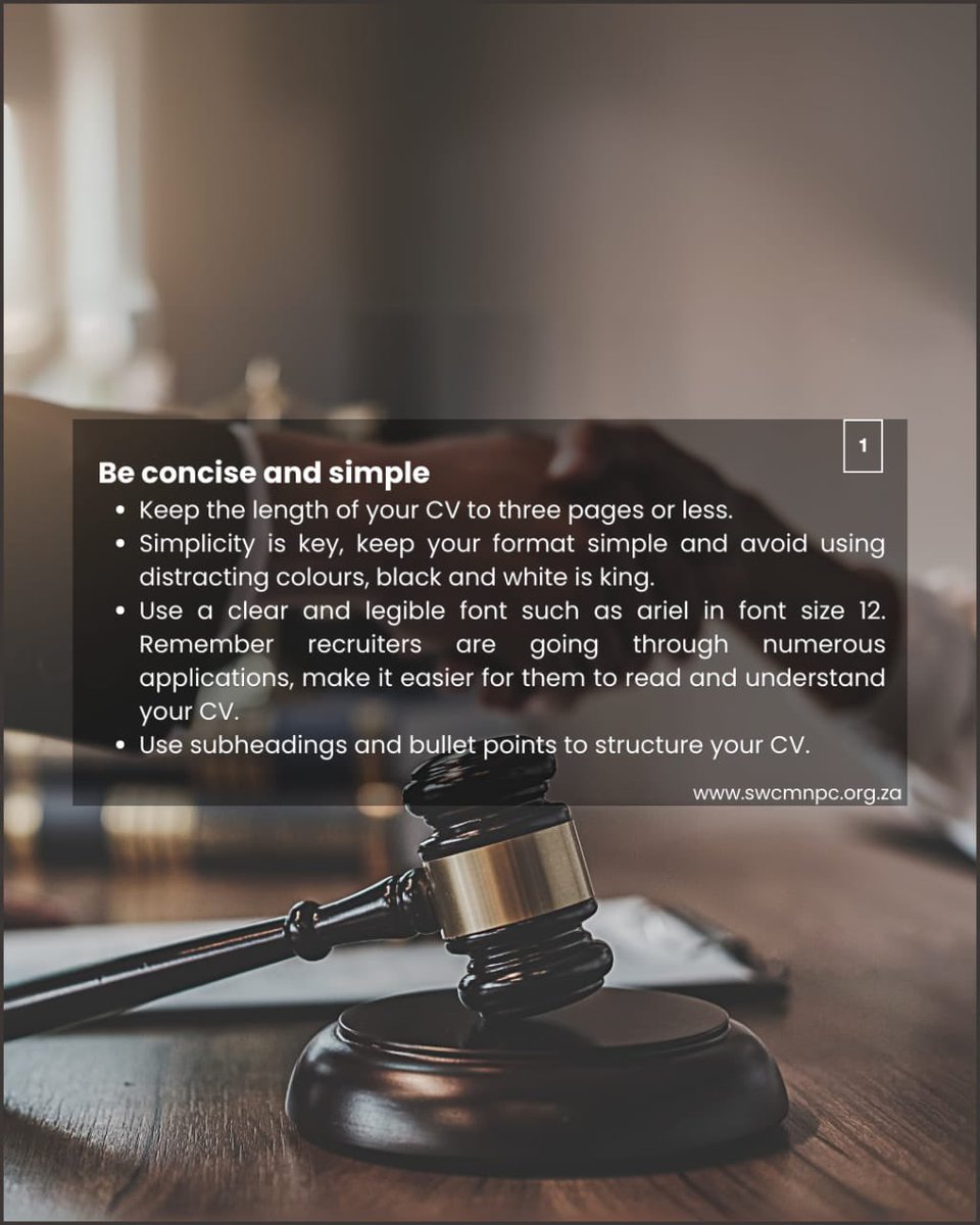 swcmnpc's tweet photo. Happy new week believers! In our continued effort to empower and inspire our community, we have compiled a few tips to assist you as you seize the next opportunity.
#swcm #swcmnpc #cvtips #lawstudents #careerguidance
#mentorship #law #empowerment #believeyoucan https://t.co/sJWQ8gaKGC