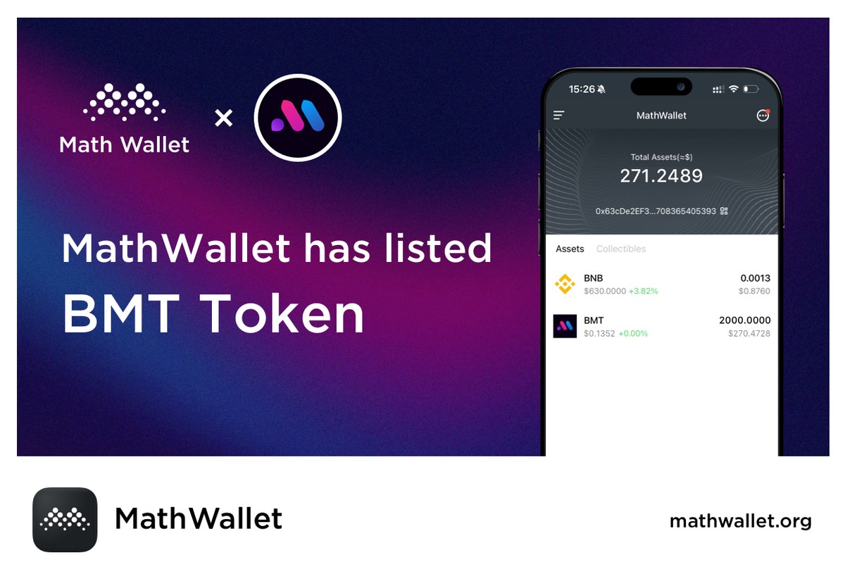 MathWallet has listed the $BMT token! 🚀 Explore new possibilities in the  crypto world with @bubblemaps !