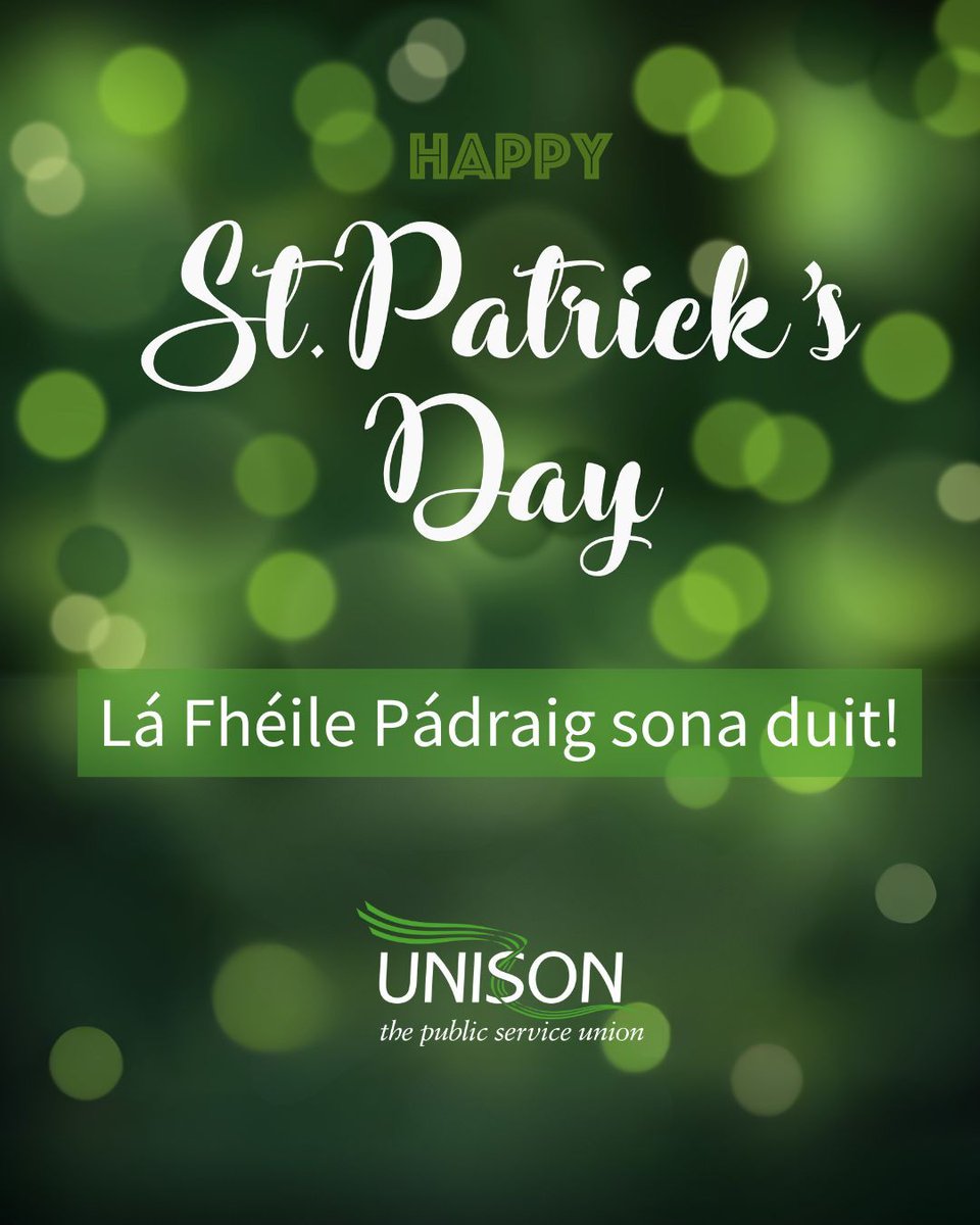 Happy St. Patrick's Day! ☘️ 
Lá Fhéile Pádraig sona duit!
