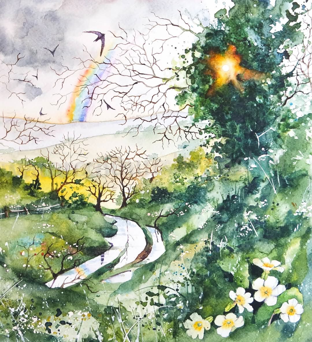 Happy #StPatricksDay to my Irish friends
May the road rise to meet you,
May the wind be always at your back.
May the sun shine warm upon your face,
The rains fall soft upon your fields.
And until we meet again,
May God hold you in the palm of his hand
#watercolour #art #landscape