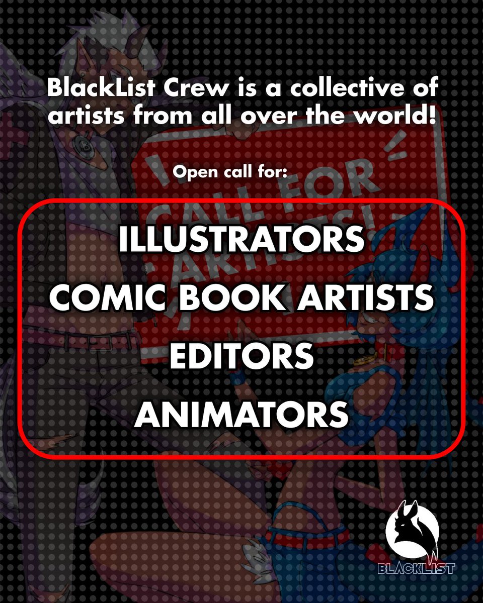 blacklistcrew_'s tweet photo. Call artists for our collective. 
We are looking for well-rounded artists with styles that are close to manga. https://t.co/9WK96E3aHw