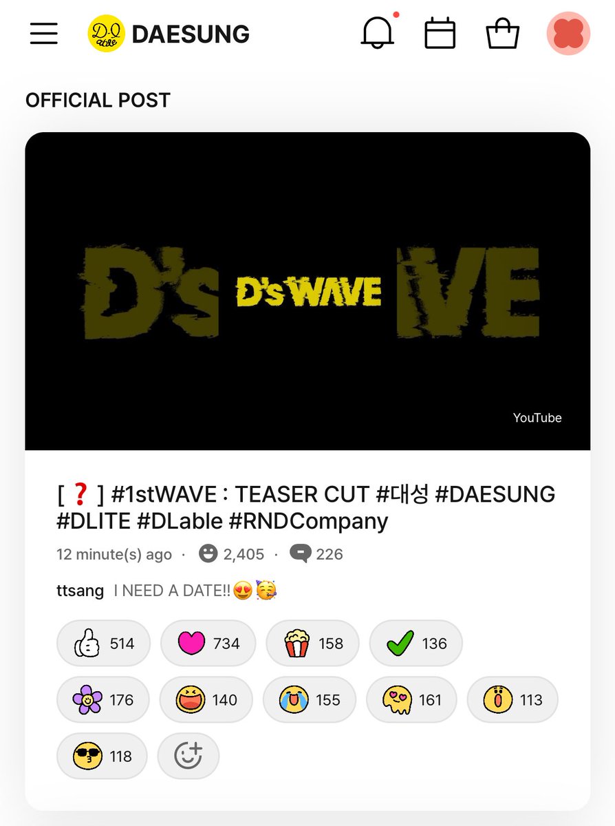 DAESUNGintl's tweet photo. [UPDATE | b.stage]

DAESUNG also posted his #1stWAVE teaser on his official page. Please show him some love in the comments!

Who’s excited?? Any guesses what #DsWAVE could be? 🤔

🔗https://t.co/1IY3u04i83

#DAESUNG #DLITE #BIGBANG #대성 #빅뱅  #テソン @d_lable https://t.co/ySO63HraUs