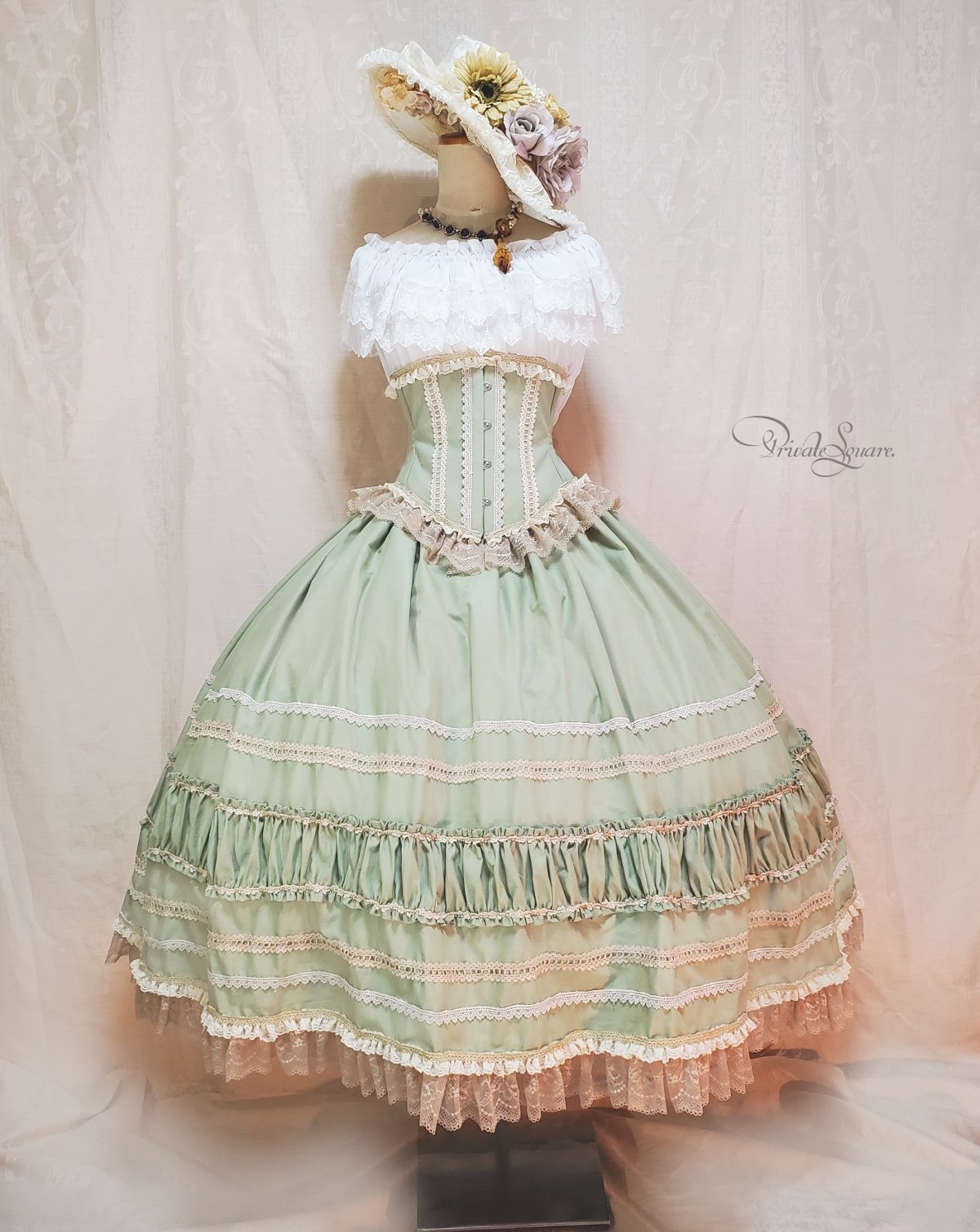 Victorian maiden ヴィクトリアンメイデン　3段フリルスカート Noble Stripe Frill Skirt by Victorian Maiden