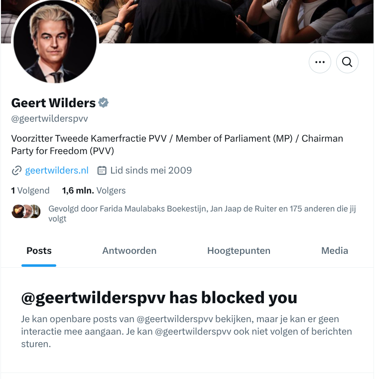 ton_aarts's tweet photo. @Ioanna1257 @geertwilderspvv Zelf kan ik het helaas niet posten, in Geert z'n TL
Want #blockerdeblock door -letterlijk- vrijwel elke van belastinggeld betaalde PVV'er ..
(Op verzoek van Ome Geert)
https://t.co/mpgCJ04imb https://t.co/24UyGEsBXz