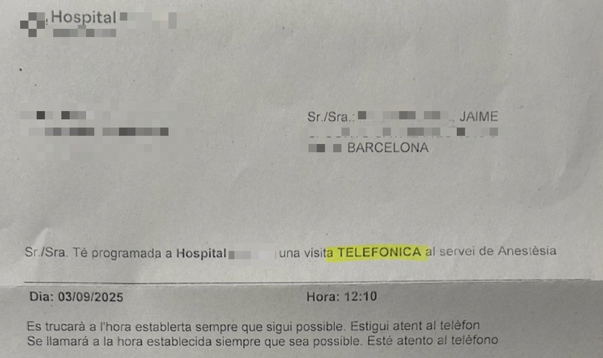 El viernes recibí esta carta de la unidad del dolor: mi próxima cita para revisión me la han programado para el 3 de septiembre. No solo es en más de seis meses, sino que ni siquiera es presencial, sino telefónica.

Mi caso no es leve. Todo lo contrario. Necesito un control