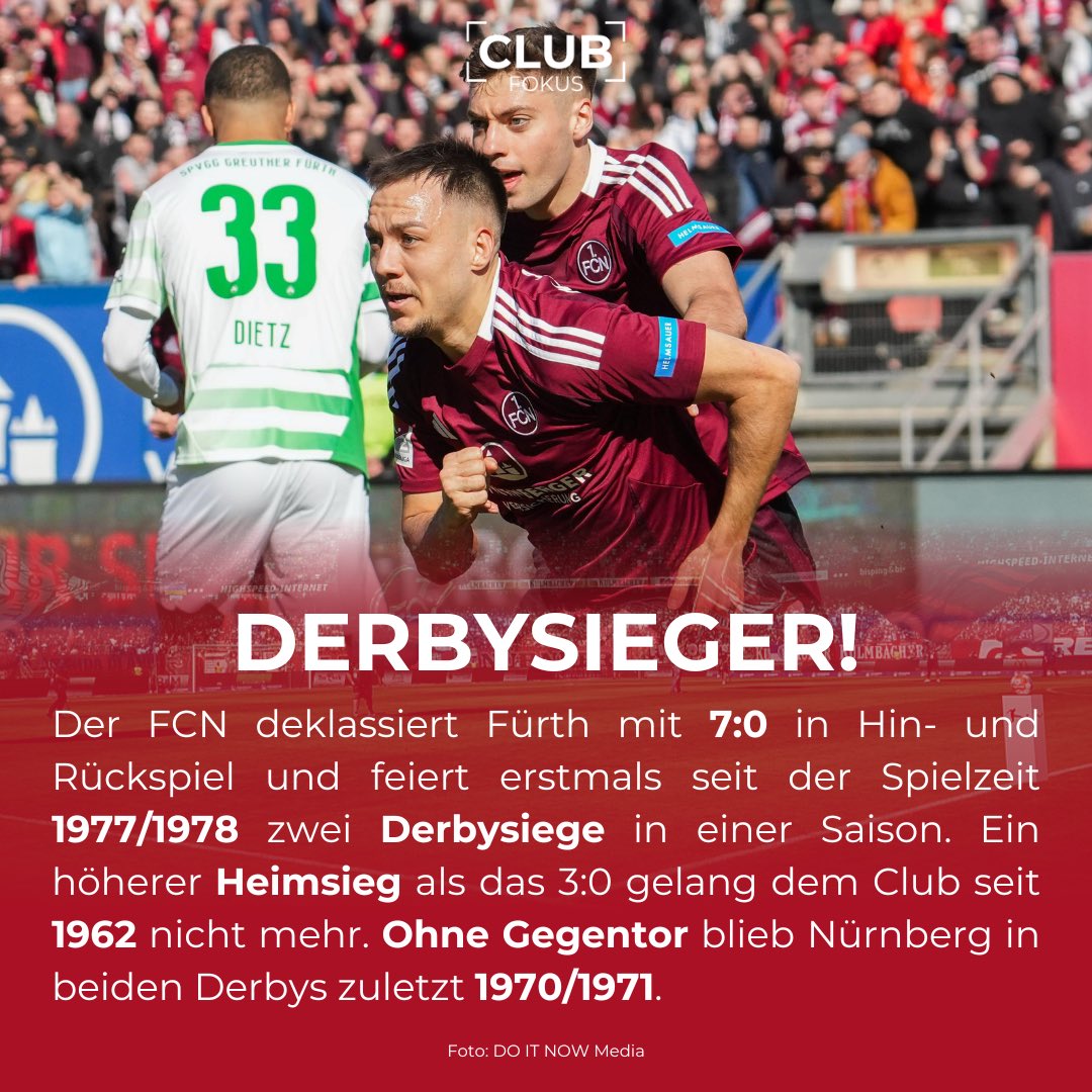 Wir waren gestern Zeugen eines gar nicht so kleinen Stücks Derbygeschichte!
#FCN