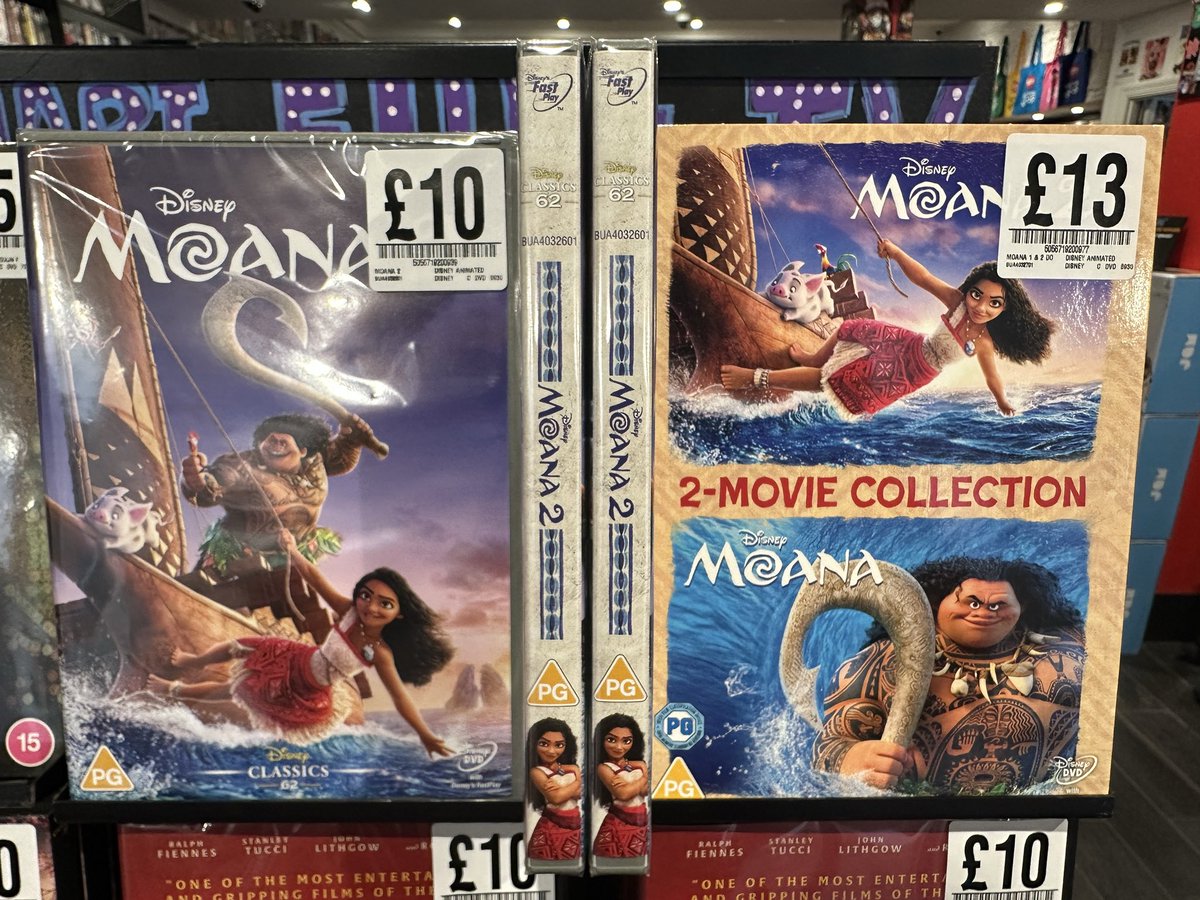 foppnotts's tweet image. Moana 2 sails its way onto the shelves today 🌊 

Pick up your copy now on DVD, Blu Ray and 4k

#fopp #foppnotts #Moana2 #disney #dvd #bluray #4k