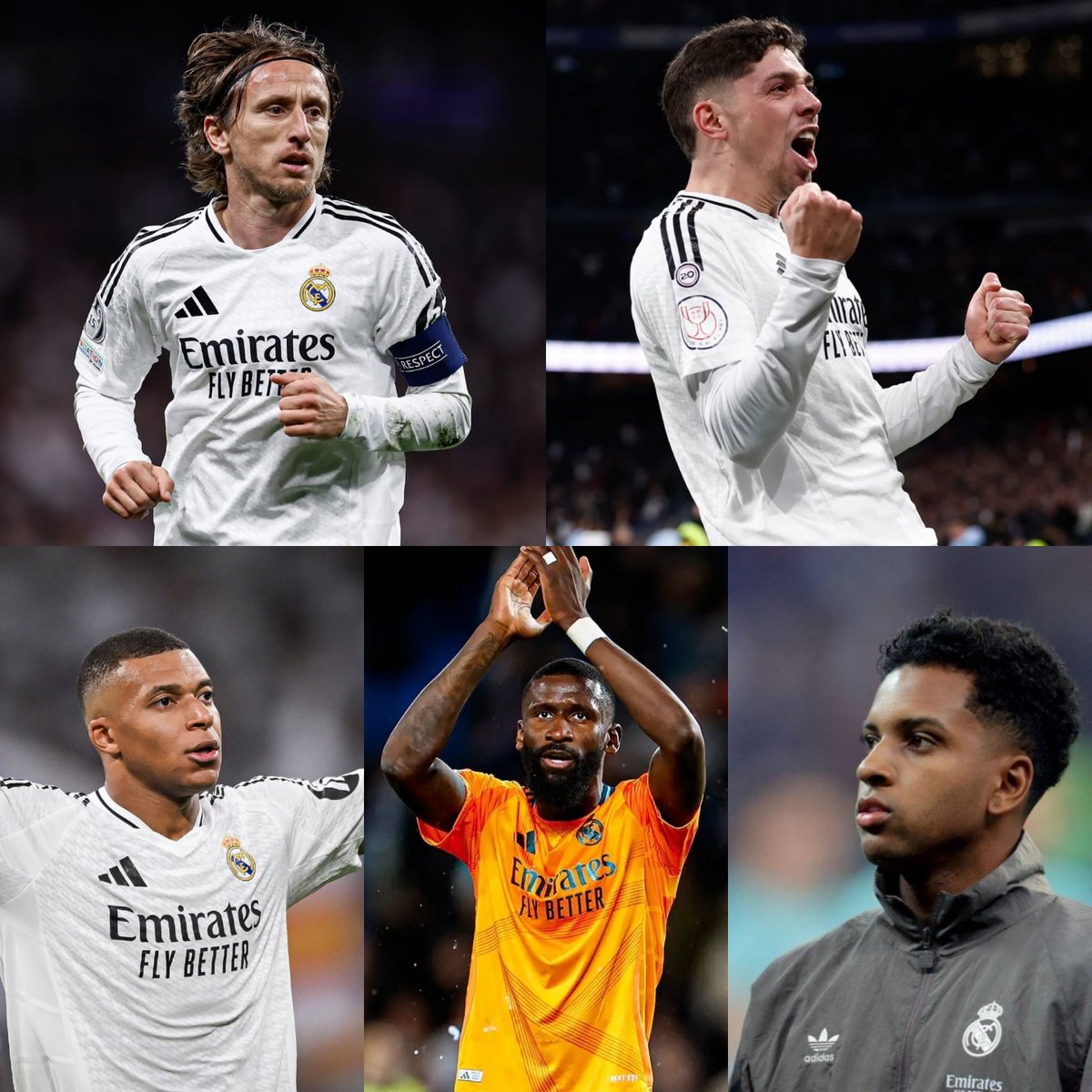 MadridXtra's tweet photo. Real Madrid players with the most games played this season (club &amp; country):

51 - Luka Modrić 
50 - Fede Valverde 
46 - Kylian Mbappé 
45 - Rüdiger
45 - Rodrygo https://t.co/21rsP5sDeI