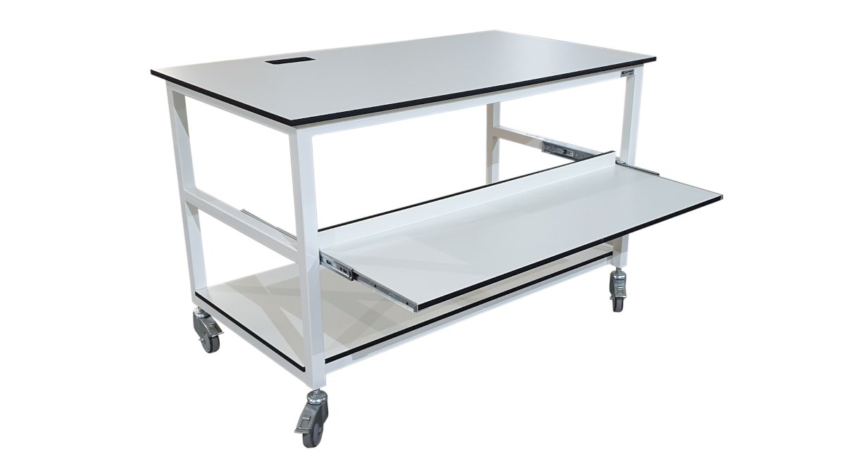 LabTables's tweet image. Take a look at our bespoke Trespa topped lab table with pull-out Trespa shelf and full lower shelf. All designed and manufactured in-house.

#LabTable
#MadeInBritain
#MadeInYorkshire
#EnablingScience
#Trespa
#LabFurniture