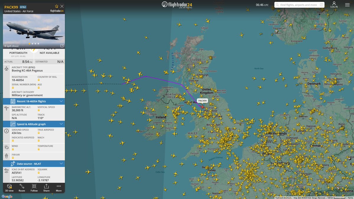 AIYeyENGDdJkjTr's tweet image. Mar. 17, 2025
#Portsmouth ANG Base ==&amp;gt; #Budapest,Hungary

#PACK99 #AE5FA1 USAF KC-46A Pegasus