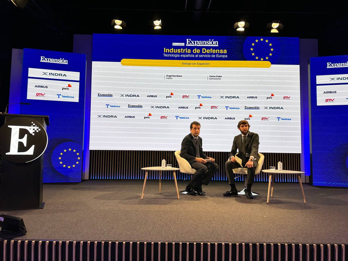 <a href="/expansioncom/">expansioncom</a> 🗣️Carlos Drake (<a href="/expansioncom/">expansioncom</a>) dialoga con Ángel Escribano, Presidente ejecutivo de @indracompany, sobre la ‘Industria de defensa’ #IndustriaDefensaEXP