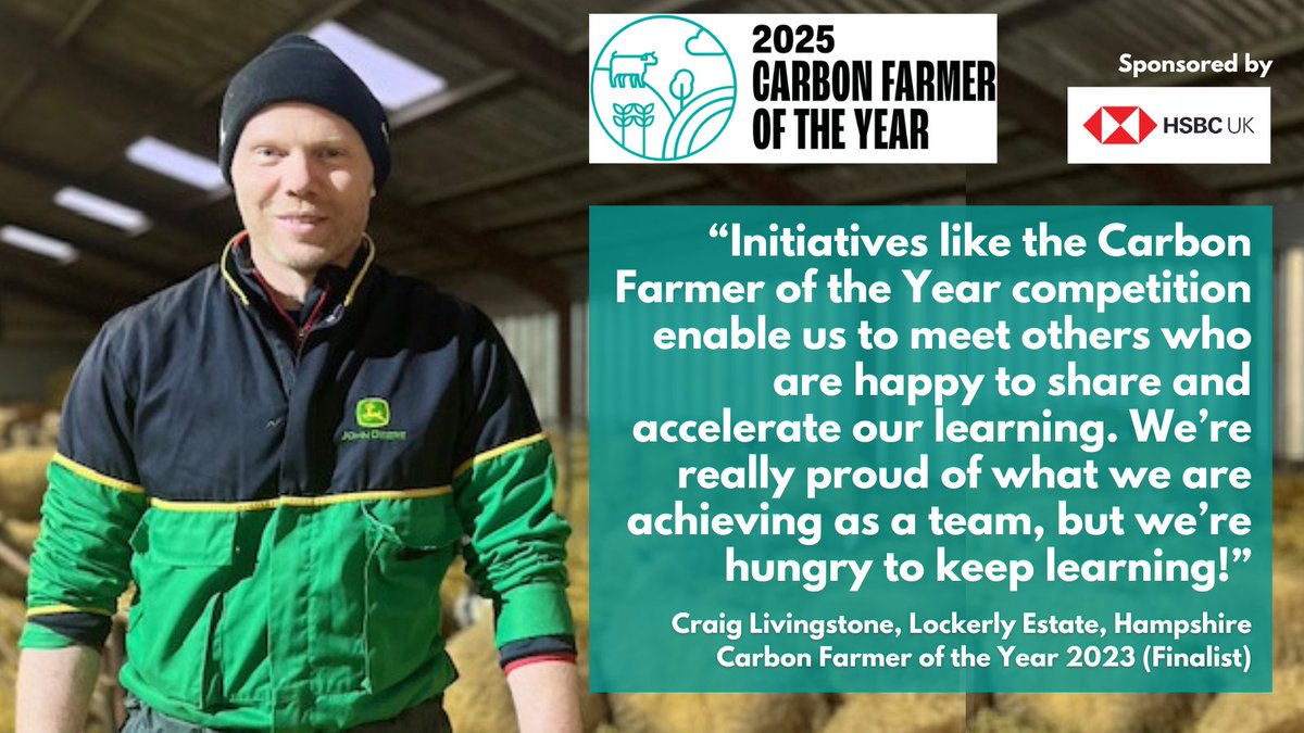 Farm Carbon Toolkit (@farmco2toolkit) on Twitter photo 🚜2025 Carbon Farmer of the Year is NOW OPEN!
Proudly sponsored by <a href="/HSBC_UK/">HSBC UK</a> Agriculture, the competition is dedicated to recognising those who are leading the way in cutting #GHGemissions & removing carbon on farms. Find out more👇 farmcarbontoolkit.org.uk/carbon-farmer-… #farmcarbon #soilhealth 🚜2025 Carbon Farmer of the Year is NOW OPEN!
Proudly sponsored by <a href="/HSBC_UK/">HSBC UK</a> Agriculture, the competition is dedicated to recognising those who are leading the way in cutting #GHGemissions & removing carbon on farms. Find out more👇 farmcarbontoolkit.org.uk/carbon-farmer-… #farmcarbon #soilhealth