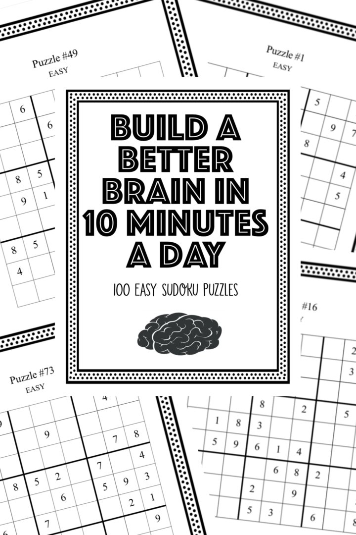 You work out your body, so why wouldn't you work out your brain too? According to Mayo Clinic, reading, listening to music, &amp; puzzles like sudoku puzzles can help to protect us from dementia! Check out these 100 easy sudoku puzzles! funhappyhomeshop.com/collections/pu… #sudoku #games #brains