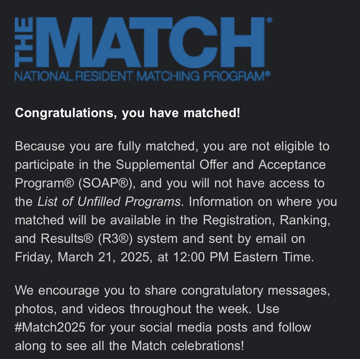 I GOT A JOB!! I’M GONNA BE A DOCTOR 🥳🥳🥳🥳🥳

#Match2025 #SNMAmatch