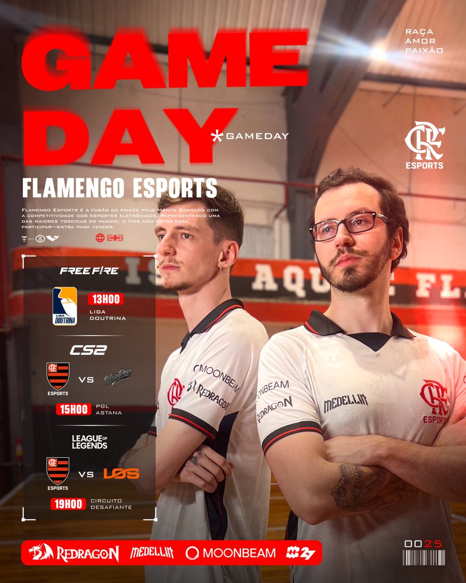 Hoje o dia tá cheio Nação! Começamos com o FF na liga Doutrina, seguimos no CS em busca da vaga na PGL Closed e fechamos a noite com a estreia no Circuito Desafiante de LoL. Vamos com tudo! 

🏆 Liga Doutrina (FF)
⏰ 13H

🏆 PGL Astana (CS)
🆚 MAGICOS
⏰ 15H

🏆 Circuito