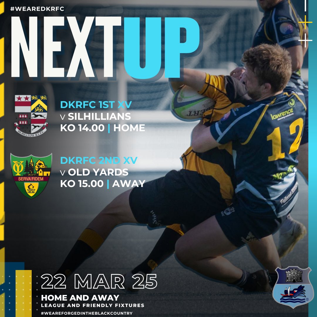 DKRugbyClub's tweet photo. ๐ฃ SATURDAY READY!
๐ 1st XV โ Home vs. @SilhilliansRUFC | KO 14:00
๐ 2nd XV โ Away at @OldYardsRFC | KO 15:00
๐ Ladies Day โ last few tickets left!
๐ฏ M&J Tigers joining the 1s!
Heathbrook needs to be bouncingโsee you there! ๐
#WeAreDKRFC #DKWay #GameDay #Backtheboys https://t.co/ZBQGmbtIzZ