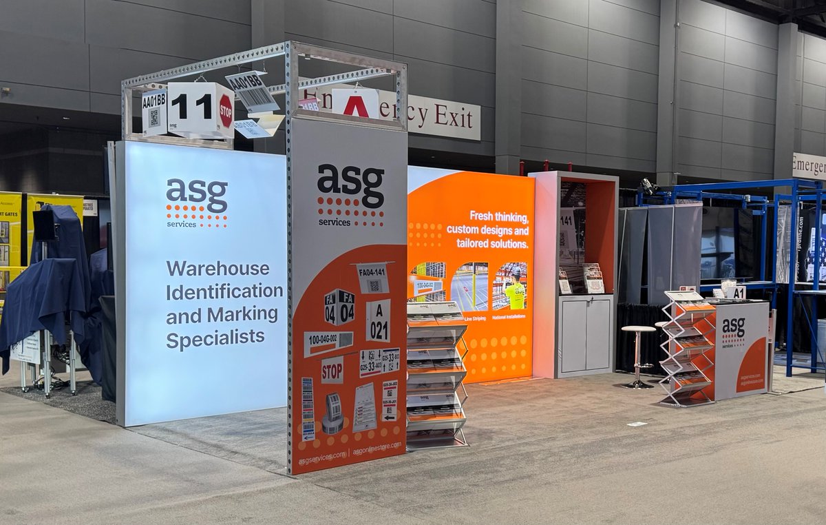 ASGServices's tweet photo. @ASGServices are all set for #ProMat2025 to open at 10 AM.  Visit booth# S303 to learn more about the leading supplier of #warehousesigns, #warehoueslabels and #floorstriping solutions.  https://t.co/YgdgkHYHYR https://t.co/htKBOmAFbl