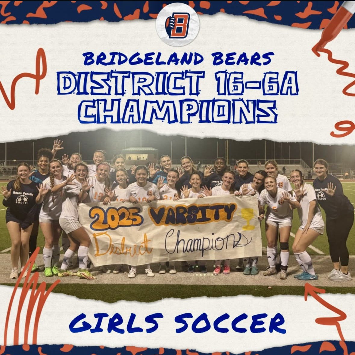 bhabc_bears's tweet image. CONGRATULATIONS to Bridgeland Girls Soccer for becoming 16-6A DISTRICT CHAMPIONS!! 🏆⚽️ #bridgelandbest #bhs #bridgelandbears #wtd