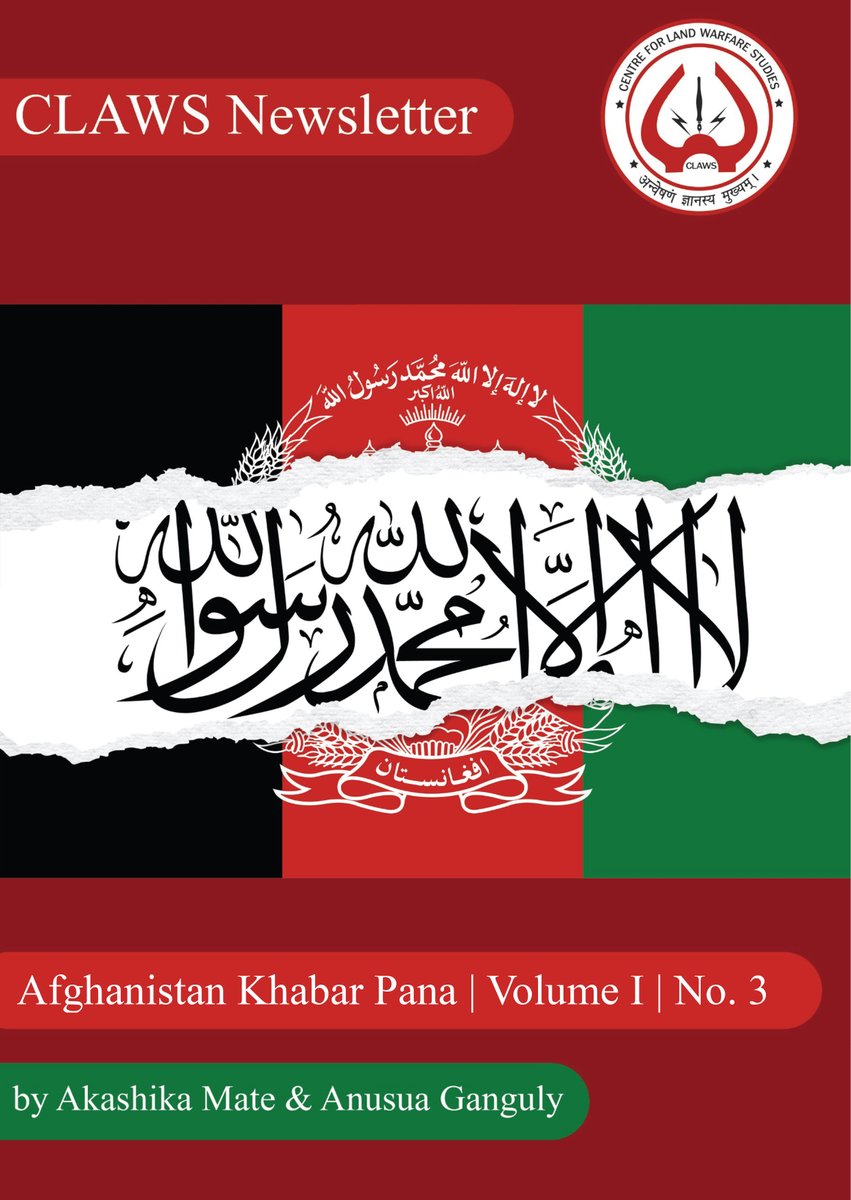Centre for Land Warfare Studies (CLAWS) (@officialclawsin) on Twitter photo <a href="/OfficialCLAWSIN/">Centre for Land Warfare Studies (CLAWS)</a> has released its latest Afghanistan Newsletter, covering key developments from March 01 to 15, 2025. prepared by <a href="/anusua_ganguly/">Anusua</a> & <a href="/Akashikaaaa/">Akashika Mate</a>
This edition provides in-depth analyses of Afghanistan's evolving political landscape, security challenges, and <a href="/OfficialCLAWSIN/">Centre for Land Warfare Studies (CLAWS)</a> has released its latest Afghanistan Newsletter, covering key developments from March 01 to 15, 2025. prepared by <a href="/anusua_ganguly/">Anusua</a> & <a href="/Akashikaaaa/">Akashika Mate</a>
This edition provides in-depth analyses of Afghanistan's evolving political landscape, security challenges, and