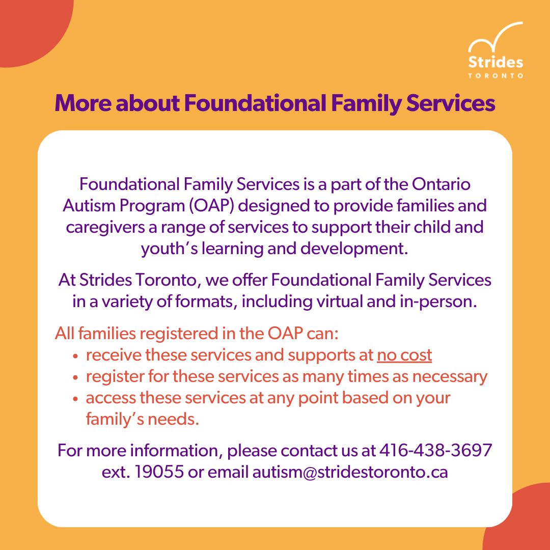 stridesTO's tweet image. Join #StridesTO’s Autism Foundational Family Services team for our second round of March workshops beginning March 18th! 💜❤️ These workshops are free to families registered with the Ontario Autism Program (OAP). To register, please visit: go.stridesto.ca/asdw