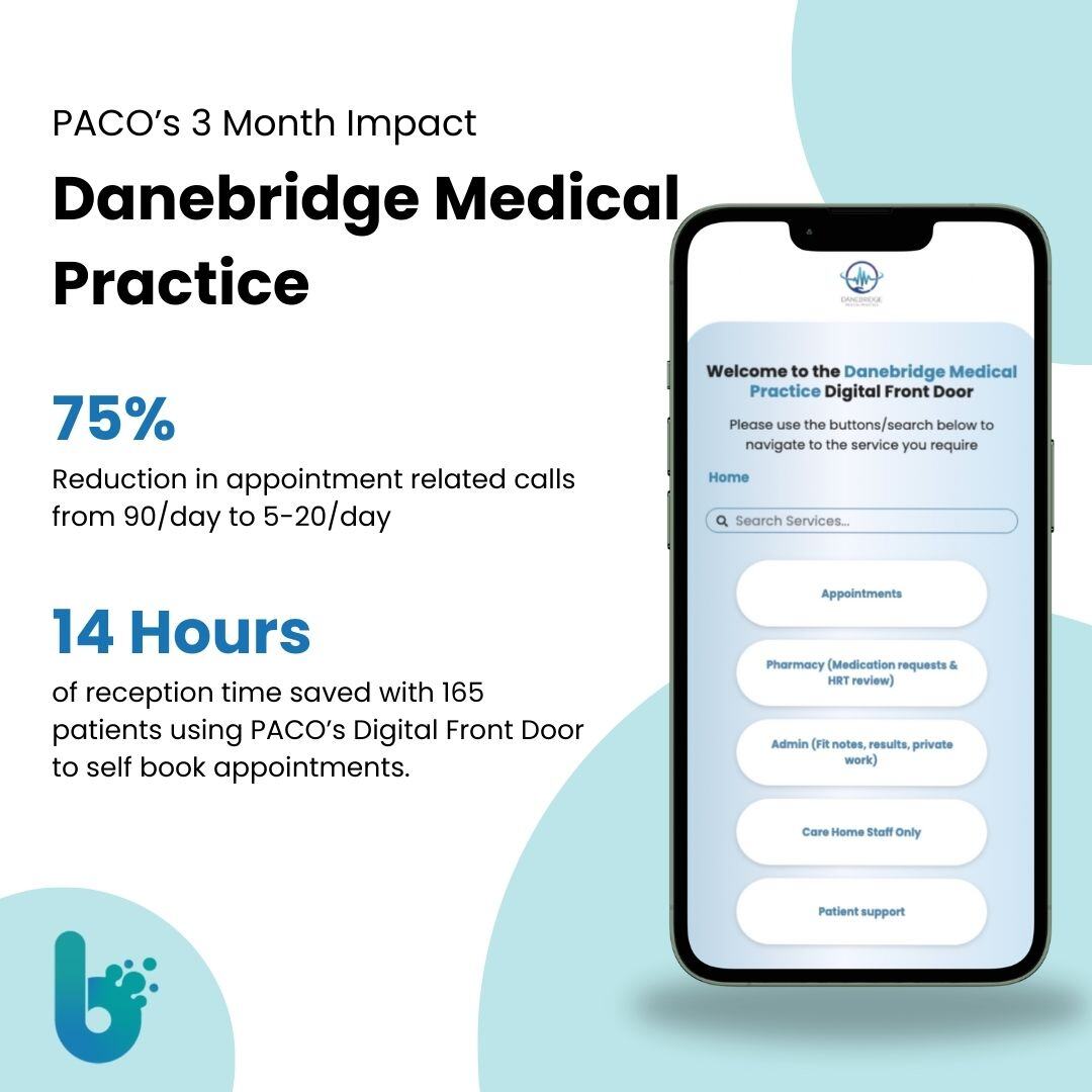 🎉 Huge congratulations to Danebridge Medical Practice for being shortlisted for the HSJ Digital Awards 2025! 

👉 eu1.hubs.ly/H0hzrCn0

#HSJDigitalAwards #DigitalHealth #PrimaryCare #NHS #PACO #BlinxHealthcare #Innovation #DigitalTransformation
