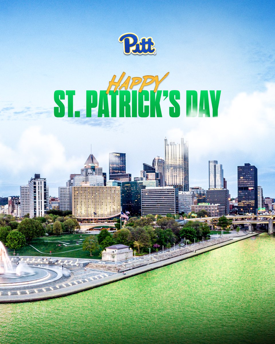 Pitt_ATHLETICS's tweet photo. Happy St. Patrick’s Day, Panthers! 🍀 https://t.co/6R4ab5cke3