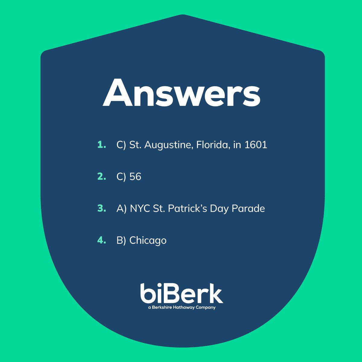 biberkinsurance's tweet image. 🍀 Think You’ve Got the Luck of the Irish? 🍀 Put your St. Patrick’s Day knowledge to the test! Take our fun quiz below and see how much you really know. 

#saintpatricksday #biberk #smartaboutsmal #protect #smallbusiness #smallbusinessinsurance #businessinsurance