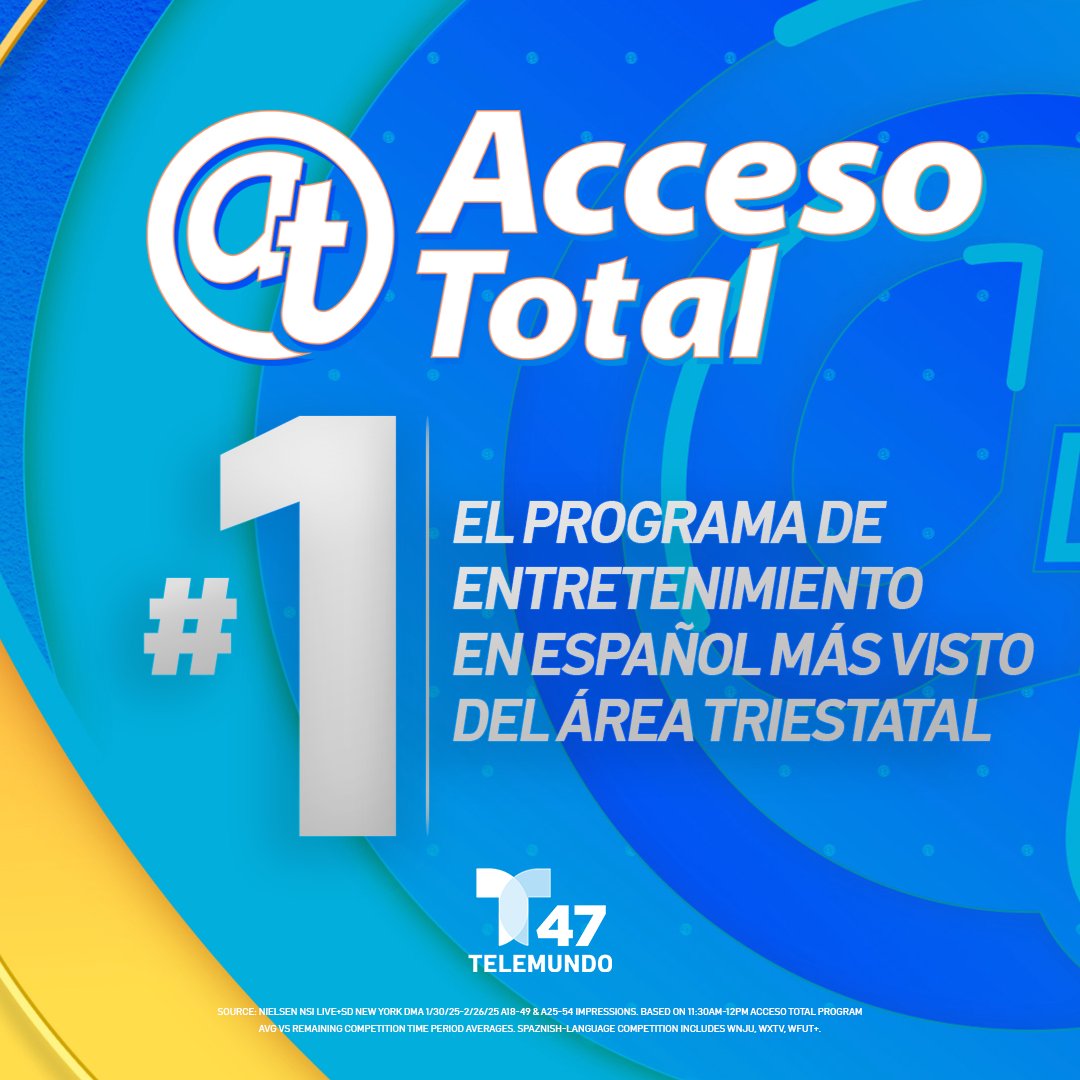 Gracias por preferir Acceso Total para toda su cobertura de entretenimiento en español en nuestra área.