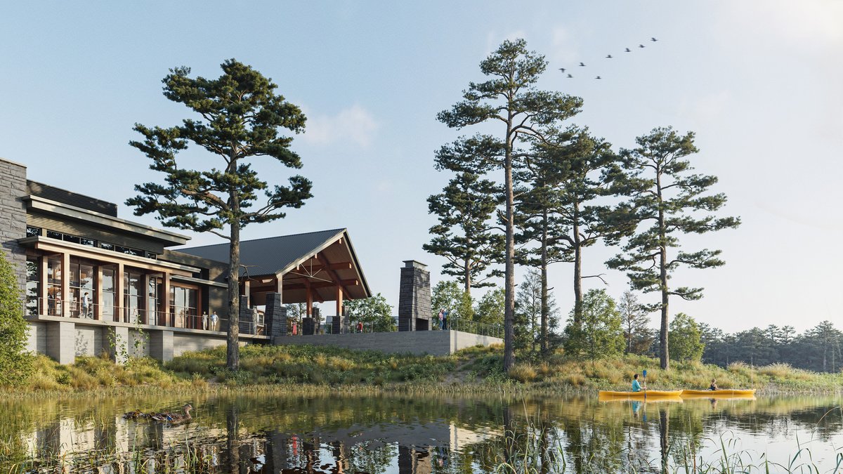 DLRGroup's tweet image. Okhissa Lake Lodge is the first Destination by @Hyatt hotel in Mississippi. In collaboration with Scenic Rivers Development Alliance and @wbaarchitecture, our design incorporates outdoor adventure on the 190,000 acres of the Homochitto National Forest: dlrgroup.com/firm-news/okhi…