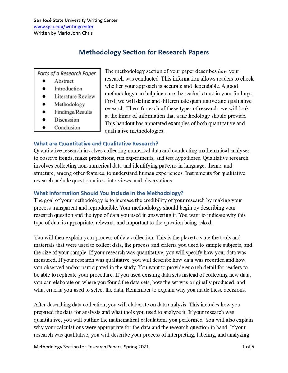 ScholarshipfPhd's tweet image. Methodology Section for Research Papers (1/5)