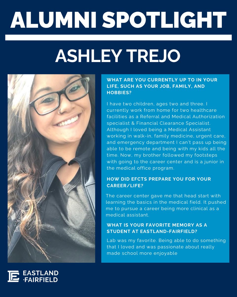 Alumni Spotlight: Ashley Trejo 💙  She credits the career center with giving her a head start and preparing her for a bright future. ✨

#YourFutureOurFocus