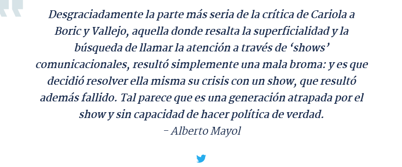 YouBet33's tweet photo. Alberto Mayol le pone la lápida al show de Cariola https://t.co/Do1iJOobFk