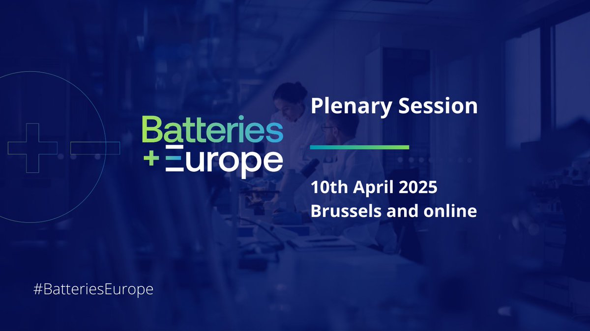 BatteriesEurope's tweet photo. 🗣️ Have you heard? Registrations remain open for the Batteries Europe Plenary Closing Session! 📥 

 📆 When? Thursday 10 April 2025
 📌 Where? Thon Hotel EU - Brussels, Belgium and online

Don't hesitate! You can easily secure your spot here: 
https://t.co/EWFVGDjjWs 🖇️ https://t.co/djRbZnXzJt