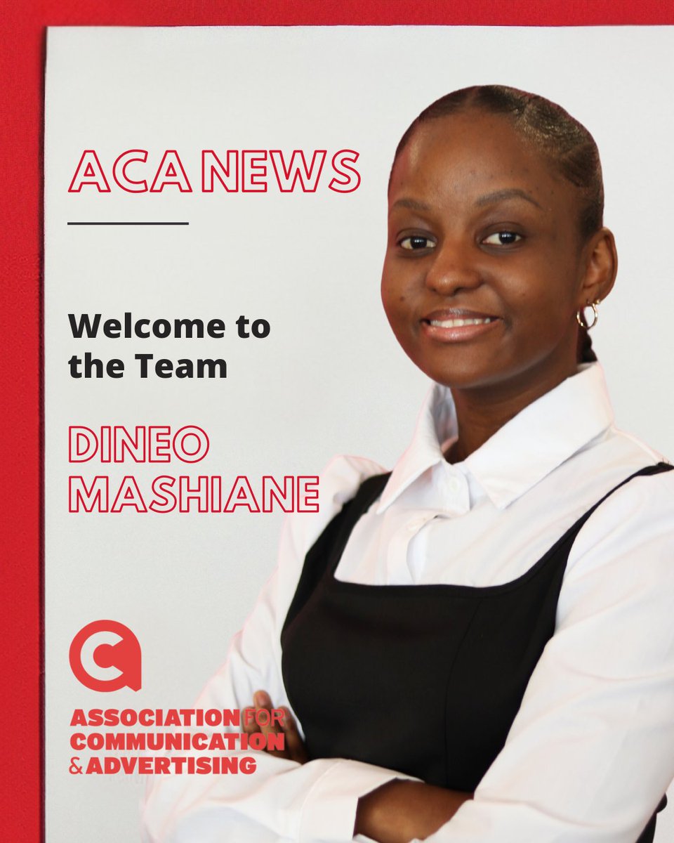 Welcome Dineo Mashiane 🙌 

Show some love, drop a word of encouragement, or hit that like button!

Dineo joins us as Marketing &amp; Project Coordinator. Here’s to fresh ideas, bold moves, and creating magic together—welcome, Dineo!  

#ACANews #Advertising #IndustryBody