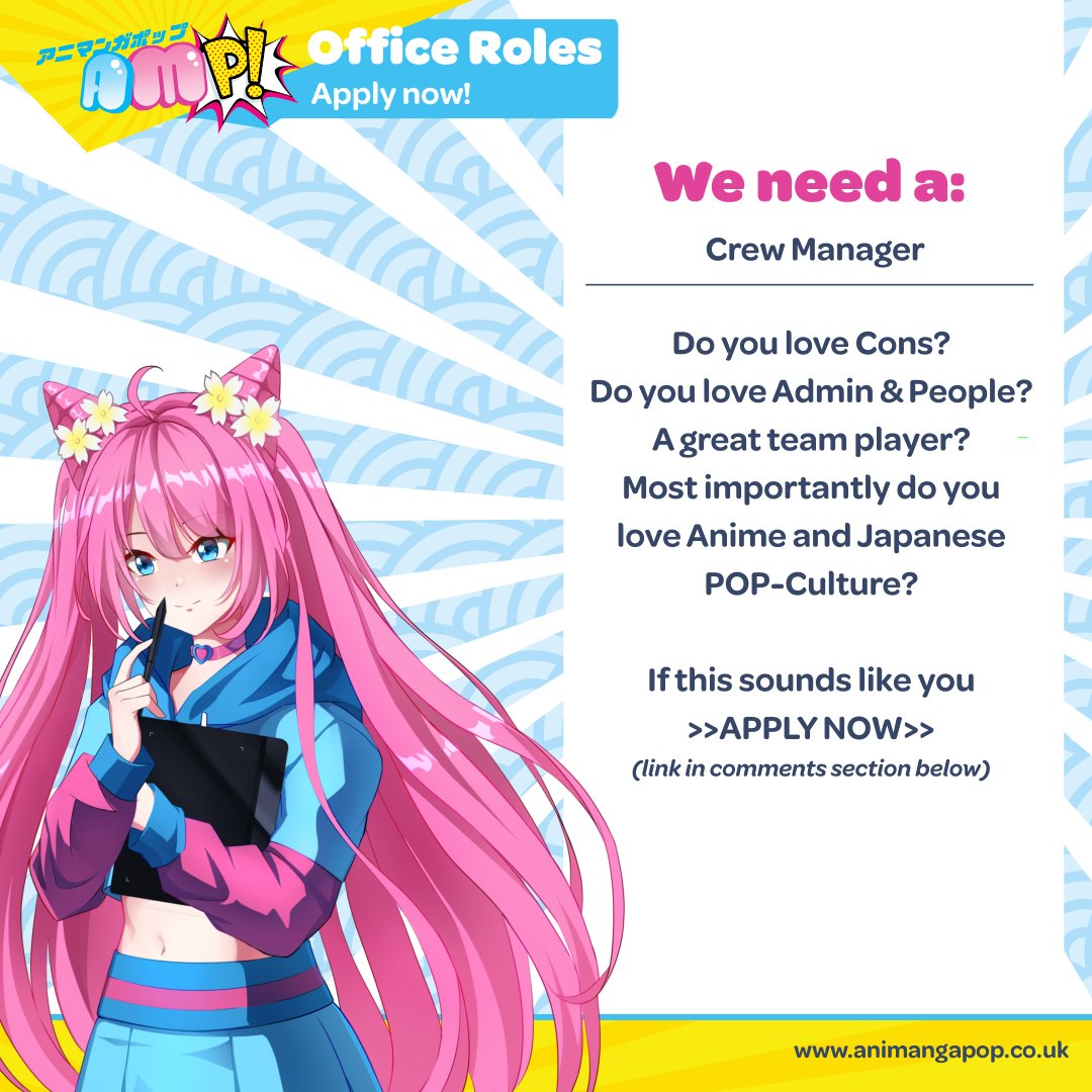 ❤️ CREW MANAGER  ❤️

These opportunities do not come up very much so now is the time to secure your place in history.📈 😍 .

We are looking for an extraordinary person to take on the role of Crew Manager for Animangapop.  💪📝 💻🤗

Apply Now >>  shorturl.at/4rYy1