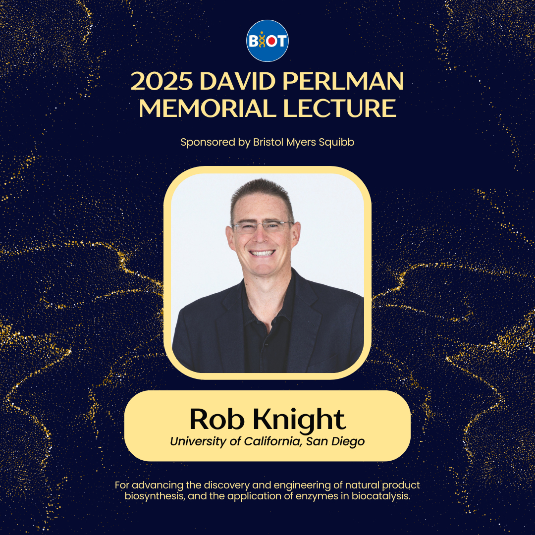 Congratulations to our 2025 David Perlman Memorial Lecturer, Rob Knight from UCSD for advancing the discovery and engineering of natural product biosynthesis, and the application of enzymes in biocatalysis. Don’t miss his award lecture Monday from 5-6 pm PST! 
🌟@knightlabnews