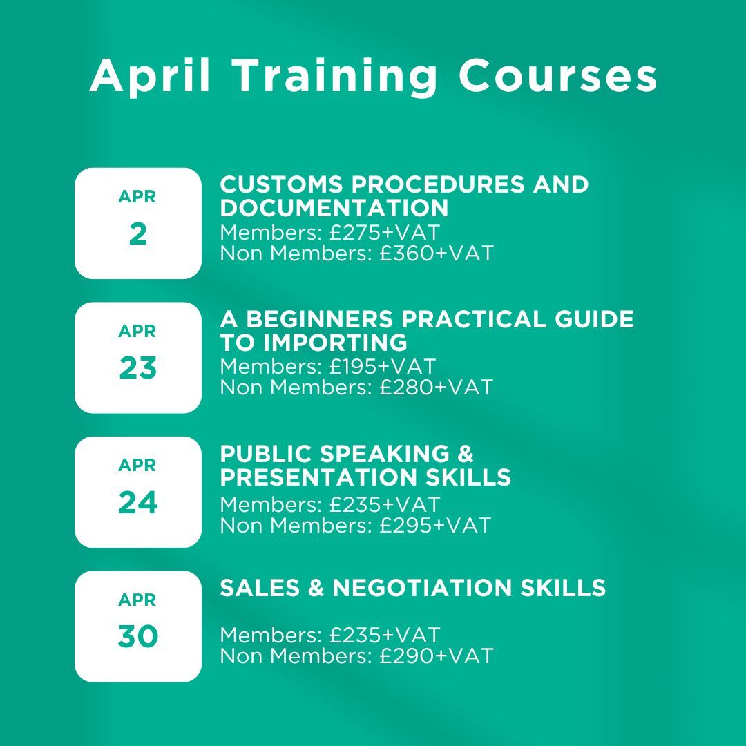Upskill this April with our expert-led training courses!

From mastering customs procedures to boosting your public speaking and negotiation skills, we've got sessions to help you grow.

Check these training courses out and others on our website: edinburghchamber.co.uk/events/?type=T…