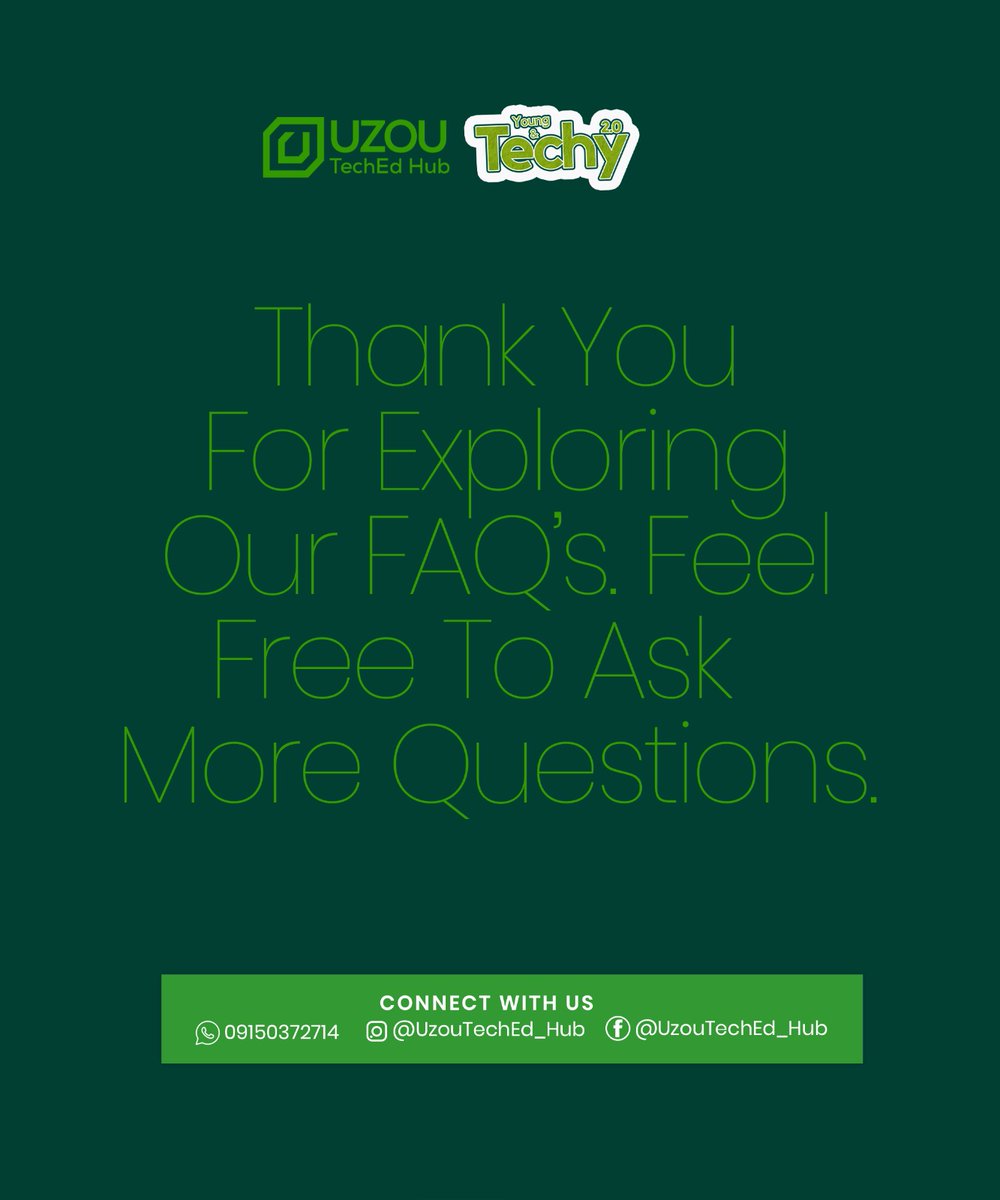 Uzou_TechED_Hub's tweet photo. Young &amp; Techy 2.0 is coming!

Check out our FAQ section to learn more about Young &amp; Techy 2.0

P.S: Registration ongoing using the link below ⬇️
https://t.co/fcdFviJIxc https://t.co/4OsMZGUpc2
